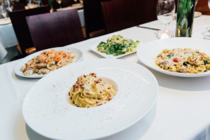 Four different types of food on the table